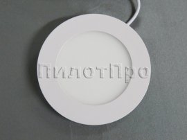 LED панель круглая 6, 0W 4500K белая D120/105мм с трансформатором на 220В