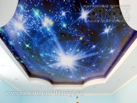 Сложный двухуровневый натяжной потолок